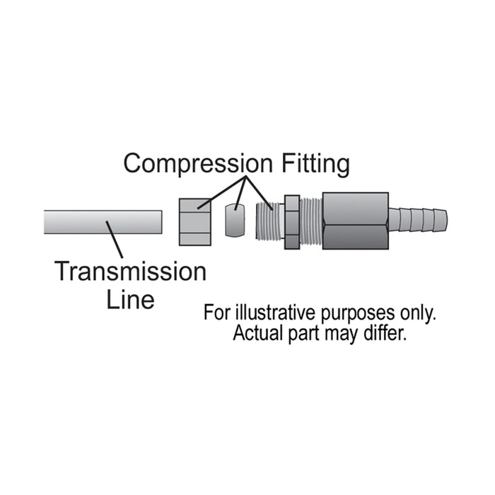 Derale Universal 5/16" Transmission Cooler Line to 3/8" Hose Barb Compression Fitting 13031