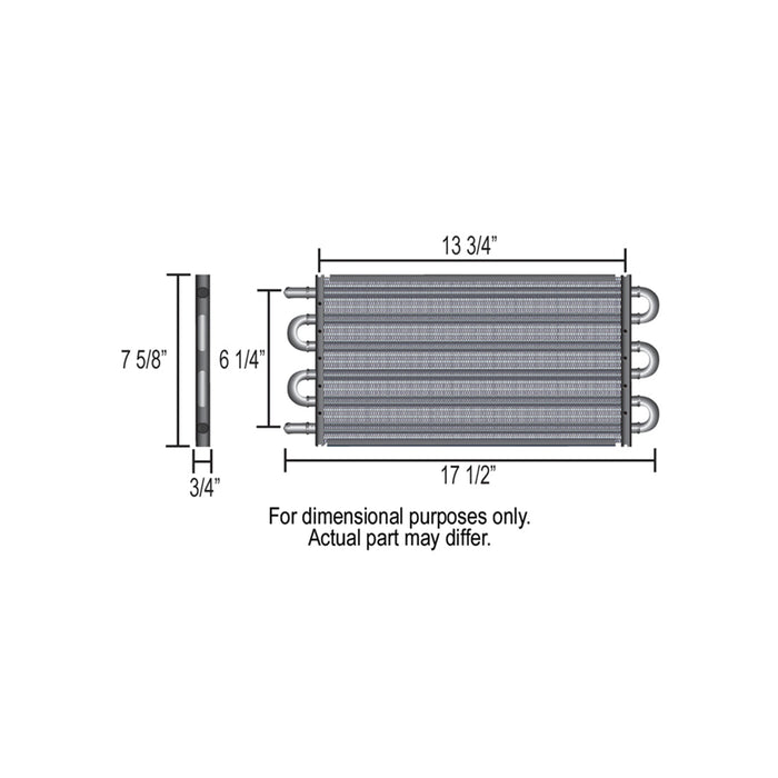 Derale 6 Pass 17'' Series 7000 Copper/Aluminum Transmission Cooler, -6AN 13313