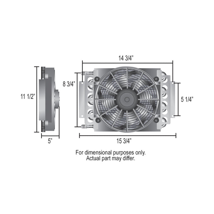 Derale 16 Pass Electra-Cool Remote Transmission Cooler Kit, -6AN Inlets 13900