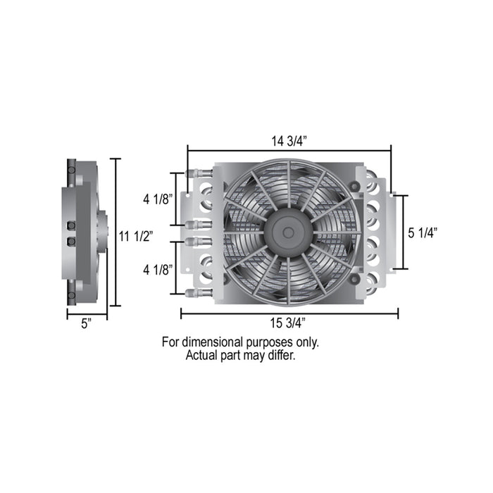 Derale 8 & 8 Pass Dual Circuit Electra-Cool Remote Cooler, -8AN 15200