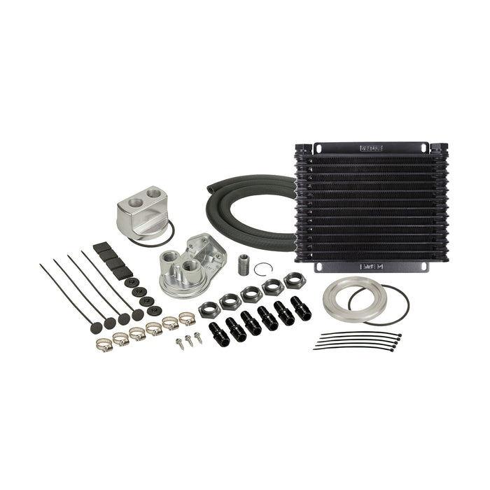 Derale 13 Row Series 9000 Plate & Fin Engine Oil Cooler Kit with Spin On Adapter 15451