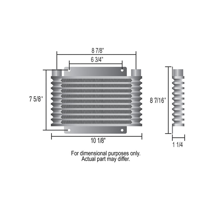 Derale 13 Row Series 9000 Plate & Fin Engine Oil Cooler Kit with Spin On Adapter 15451