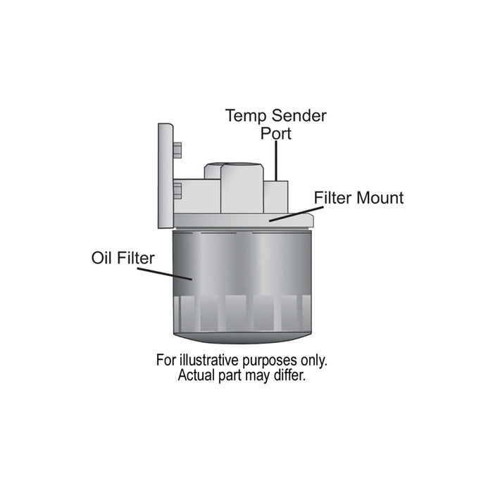 Derale Single Ports Up 1/2" NPT Filter Mount with 13/16"-16 Filter Thread 15728