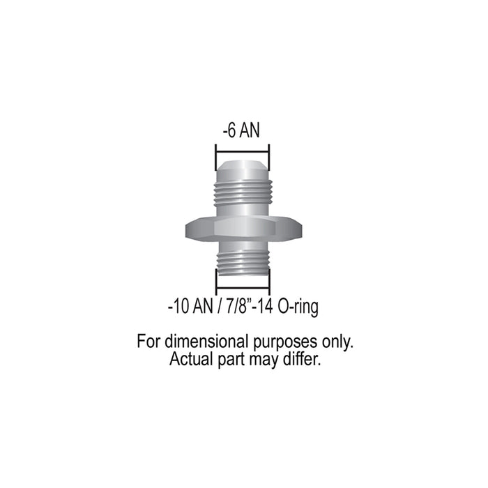 Derale Aluminum Cooler/Adapter Fitting -6AN x -10AN O-ring 59006