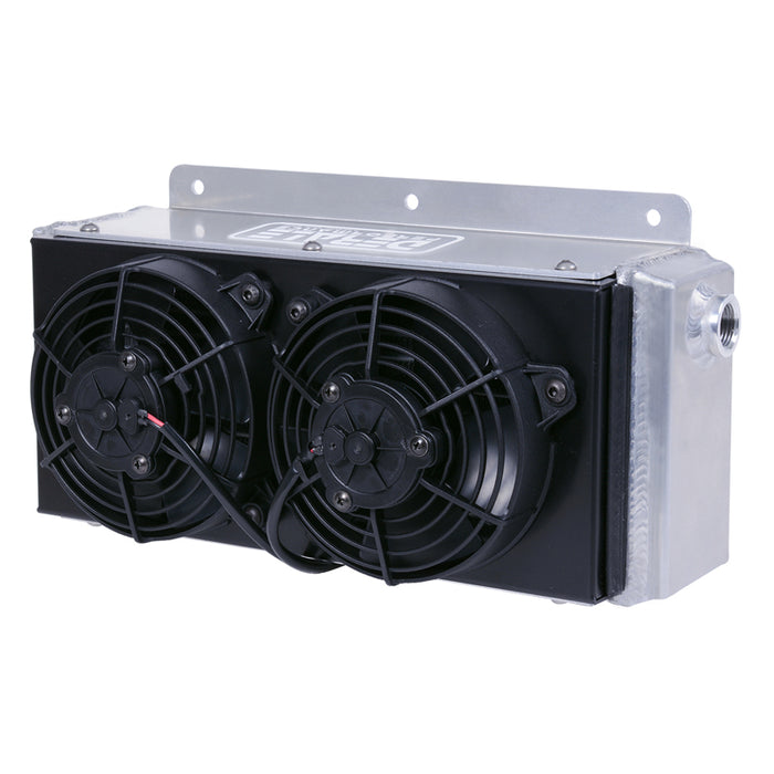 Derale 11 Row Hi-Flow Racing Remote Fluid Cooler with Dual Fans 7/8"-14, 65840