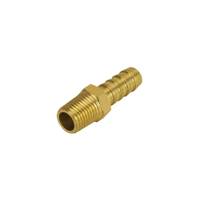 Derale Brass Straight Hose Barb Fitting, 1/4'' NPT Male x 3/8'' Barb 98100