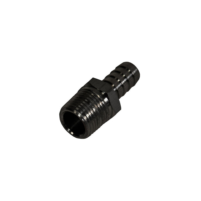 Derale Aluminum Straight Hose Barb Fitting, 1/2'' NPT Male x 1/2'' Barb 98103