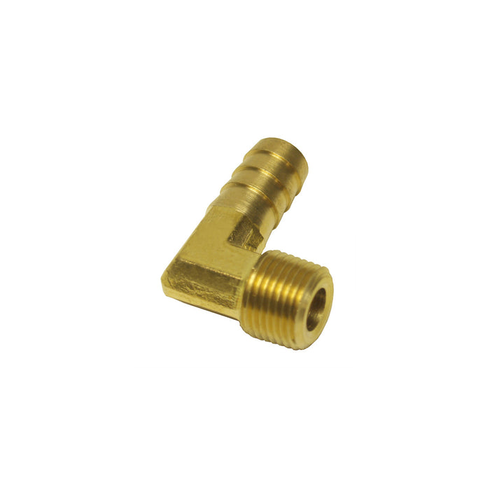 Derale Brass 3/8'' NPT Male x 1/2'' Barb 90° Degree Barb Fitting 98234