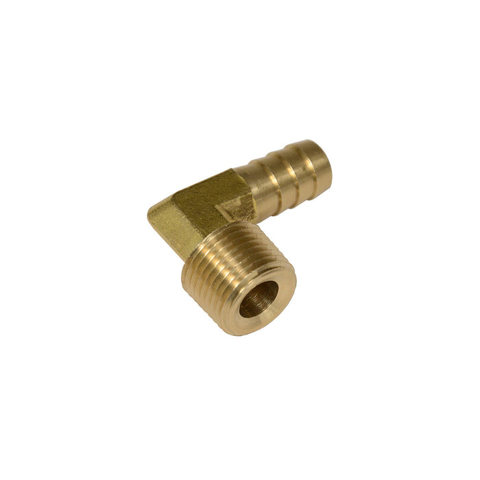 Derale Brass 1/2'' NPT Male x 1/2'' Barb 90° Degree Barb Fitting 98244