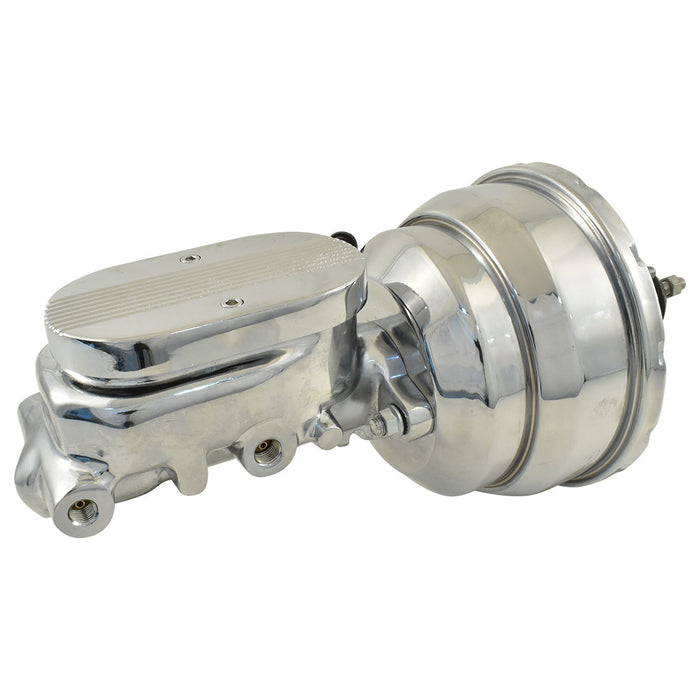 Universal 1" Bore Finned Top Master Cylinder & 8" Chrome Dual Brake Booster