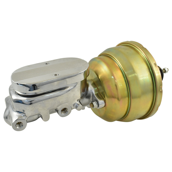 Universal 1" Bore Finned Top Master Cylinder & 8" Zinc Dual Brake Booster
