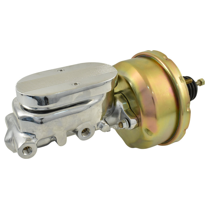 Universal 1" Bore Finned Top Master Cylinder & 7" Zinc Single Brake Booster