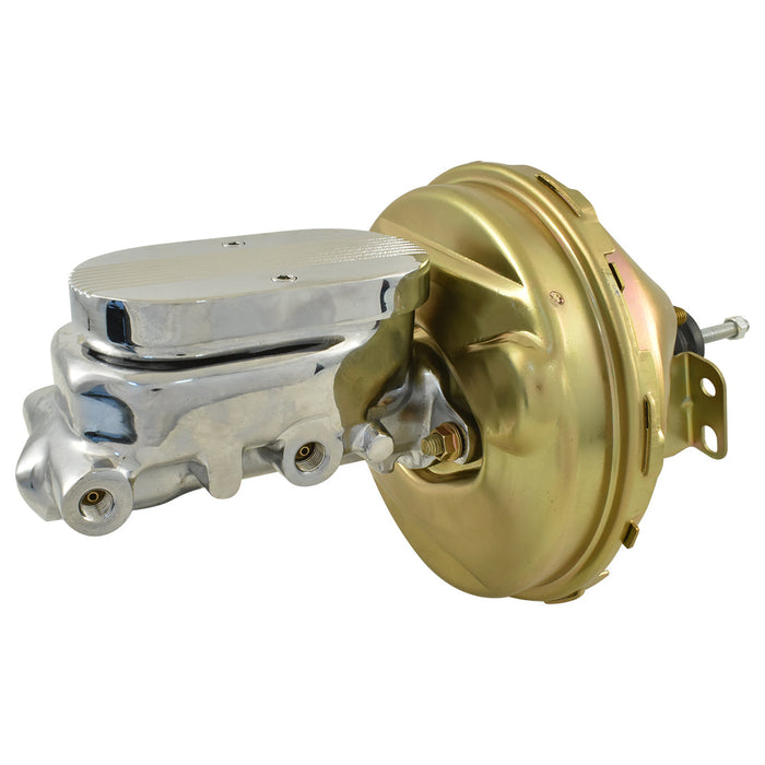 Universal 1" Bore Finned Top Master Cylinder & 9" Zinc Single Brake Booster