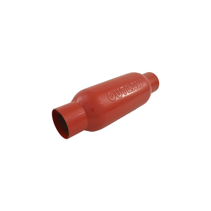 Outlaw Hot Dog Muffler, 2-1/2" Inlet/Outlet, 4" x 13" Overall