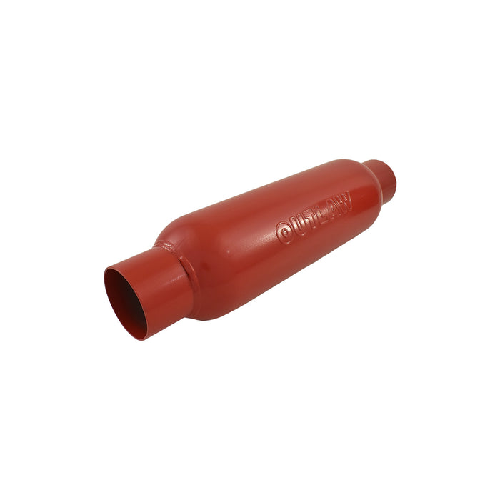Outlaw Hot Dog Muffler, 2-1/2" Inlet/Outlet, 4" x 16" Overall