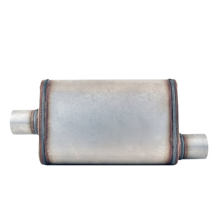 Outlaw T-409 Stainless Steel Straight Through Muffler, Single 2½" Inlet/Outlet, Centre/Offset