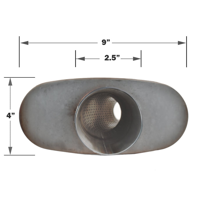 Outlaw T-409 Stainless Steel Straight Through Muffler, Single 2½" Inlet/Outlet, Centre/Offset