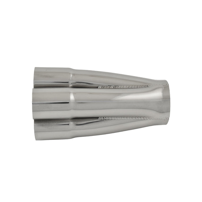 4 Into 1 Polished Stainless Steel Merge Collector 4 x 1-1/2" ID, 2-1/2" Out, 7" Long