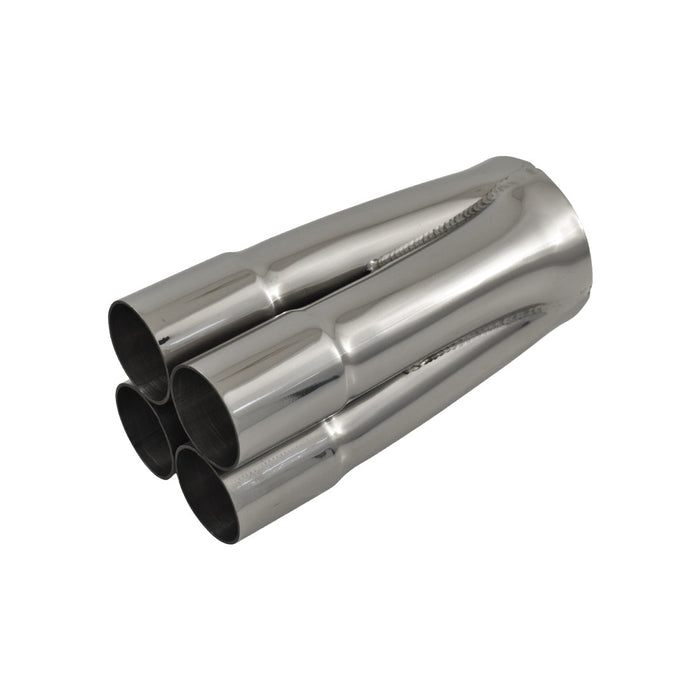 4 Into 1 Polished Stainless Steel Merge Collector 4 x 1-1/2" ID, 3" Out, 7" Long