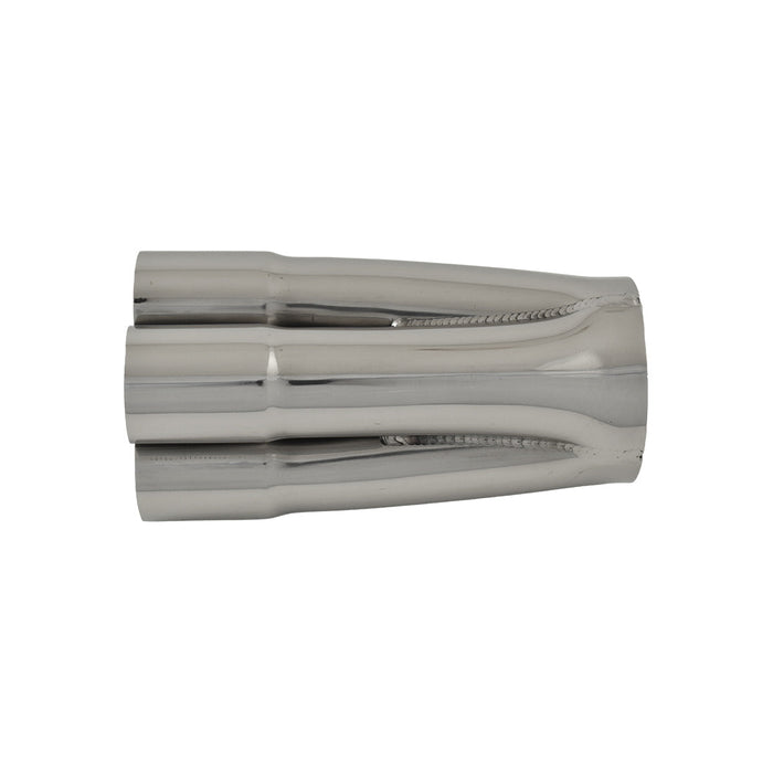 4 Into 1 Polished Stainless Steel Merge Collector 4 x 1-1/2" ID, 3" Out, 7" Long