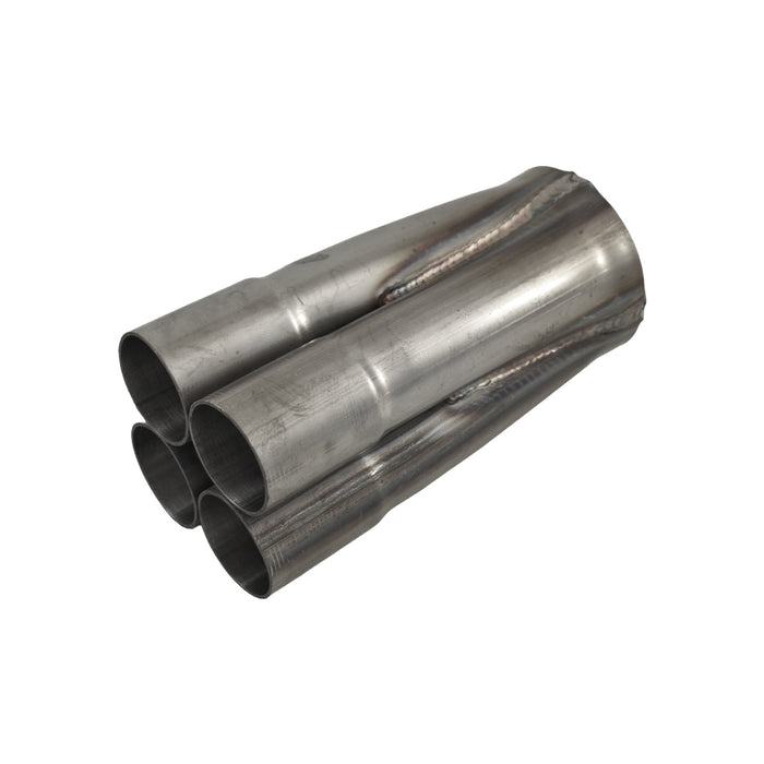 4 Into 1 Unpolished Stainless Steel Merge Collector 4 x 1-1/2" ID, 3" Out, 7" Long