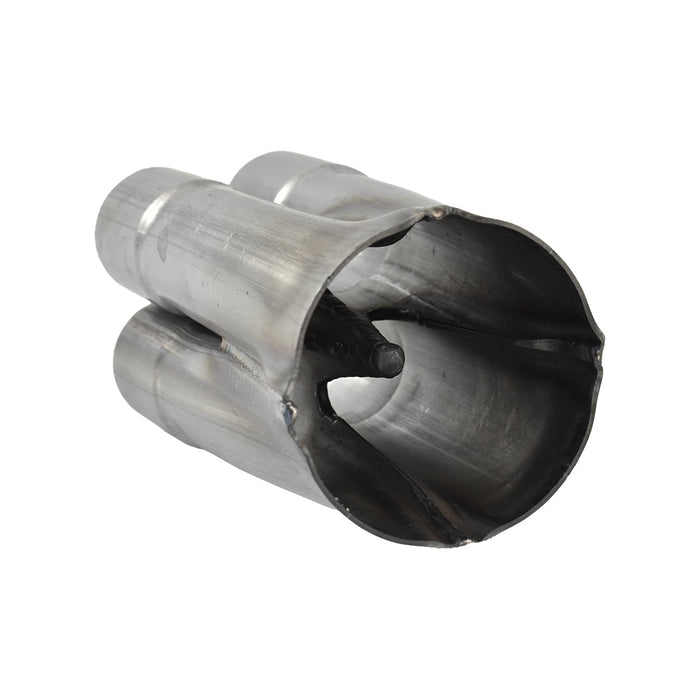 4 Into 1 Unpolished Stainless Steel Merge Collector 4 x 1-1/2" ID, 3" Out, 7" Long