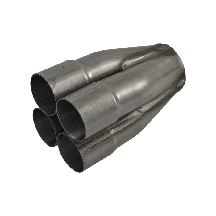 4 Into 1 Unpolished Stainless Steel Merge Collector 4 x 2" ID 3" Out 7-1/2" Long