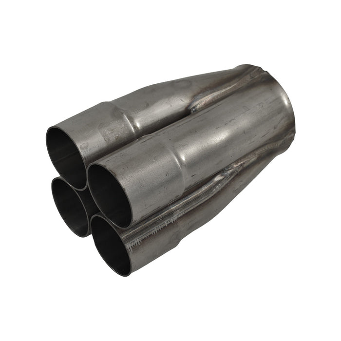 4 Into 1 Unpolished Stainless Steel Merge Collector 4 x 2" ID 3-1/2" Out 7-1/2" Long