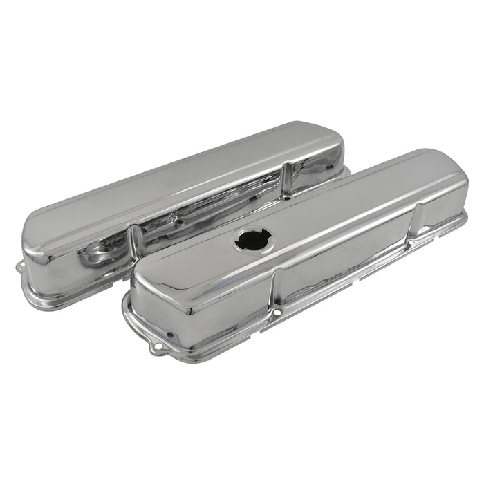 Chrome Steel Low OEM Style Valve Rocker Covers Pair suits Holden 253 308
