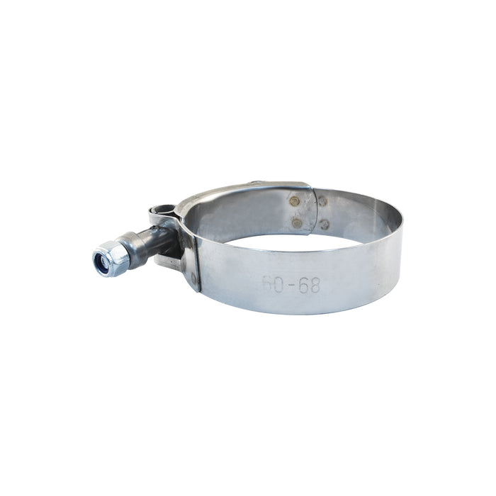 60-68mm T-Bolt Hose Clamp suits Silicone Hose, Stainless Steel