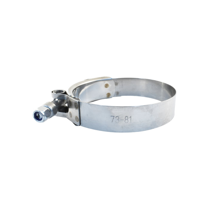73-81mm T-Bolt Hose Clamp suits Silicone Hose, Stainless Steel