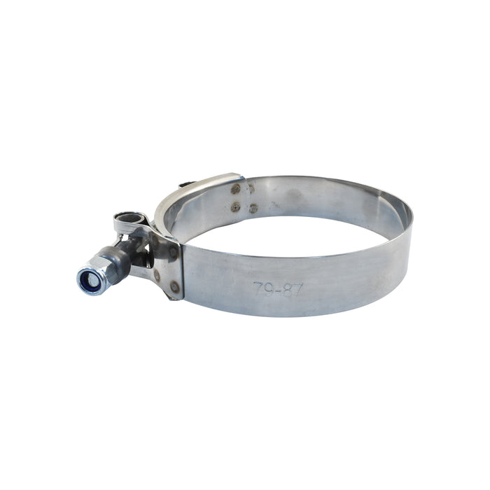 79-87mm T-Bolt Hose Clamp suits Silicone Hose, Stainless Steel