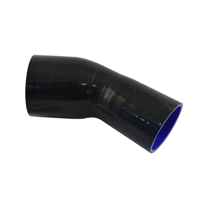 Takashi Black Silicone Hose 45 Degree Reducing Elbow 4" To 3" (101 to 76mm)