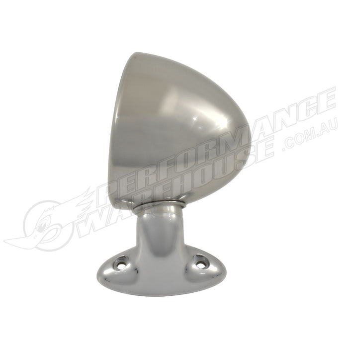 Stainless Steel Bullet Door Mirror w/Short Curved Base