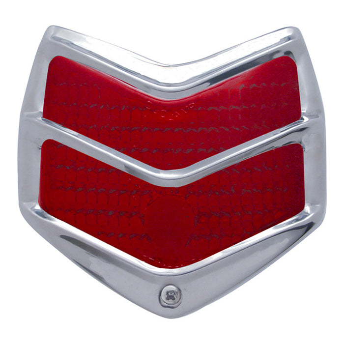 Tail Light Assembly to suit 1940 Ford Car, Stainless Steel, Red Glass Lens