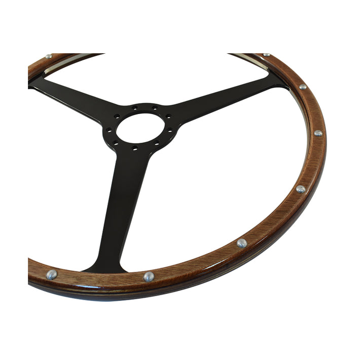 Classic 3 Spoke 16 Inch Wood Rim Steering Wheel suits Aston Martin DB2 DB3 DB4