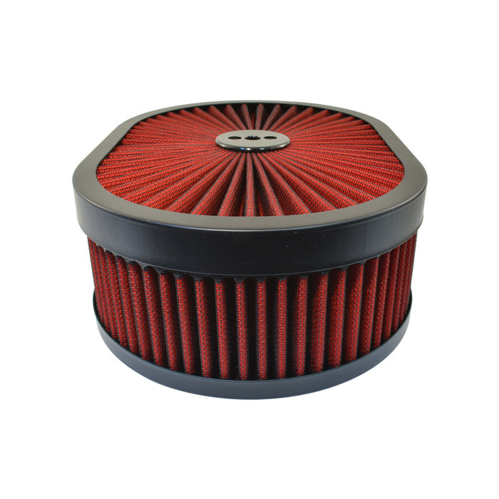 Cal Custom Extreme Air Cleaner Oval Assembly 11-3/8" x 3" Red Filter