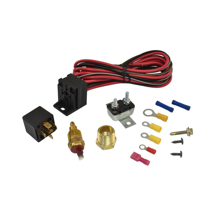 Electric Fan Relay & Harness Kit 30 Amp with 185F Degree Thermoswitch