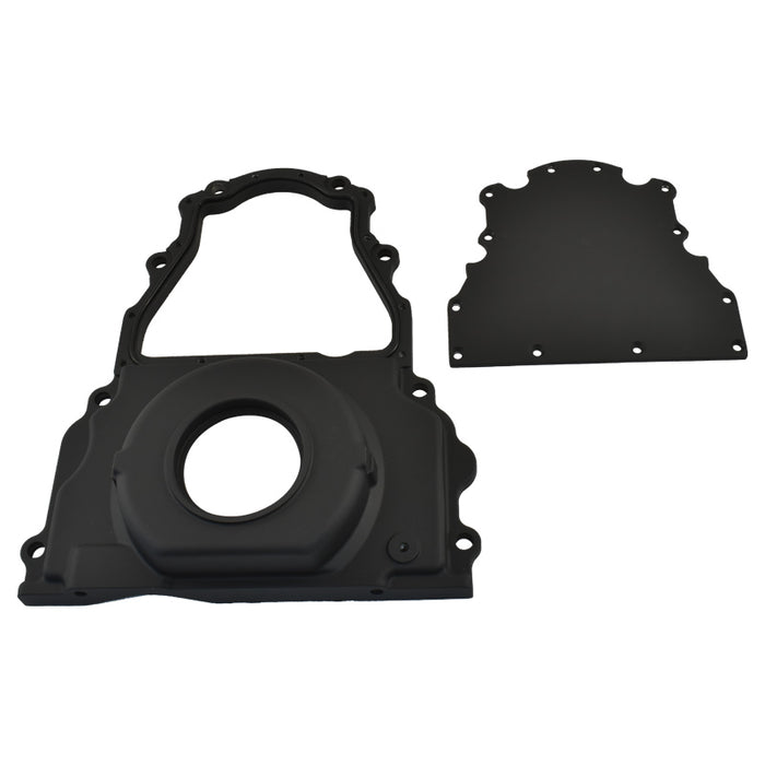 GM LS Timing Cover W/O Cam Sensor Hole - Black Aluminium, Holden, Chev