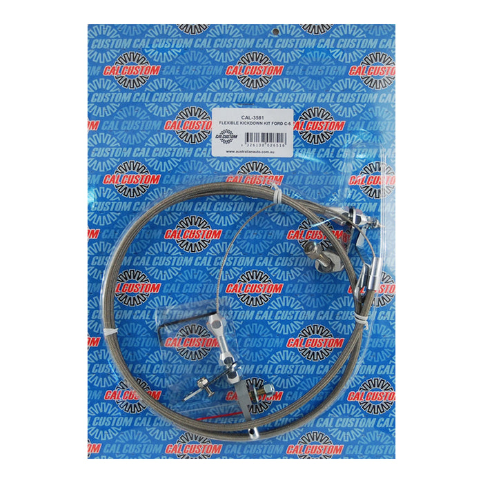 Ford C-6 Braided Stainless Steel Flexible Kickdown Cable Kit