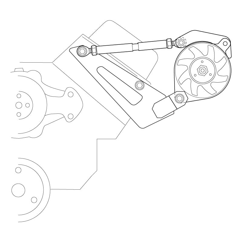 6072BK - Alternator Bracket, SB Chevy OEM LWP (Black Steel