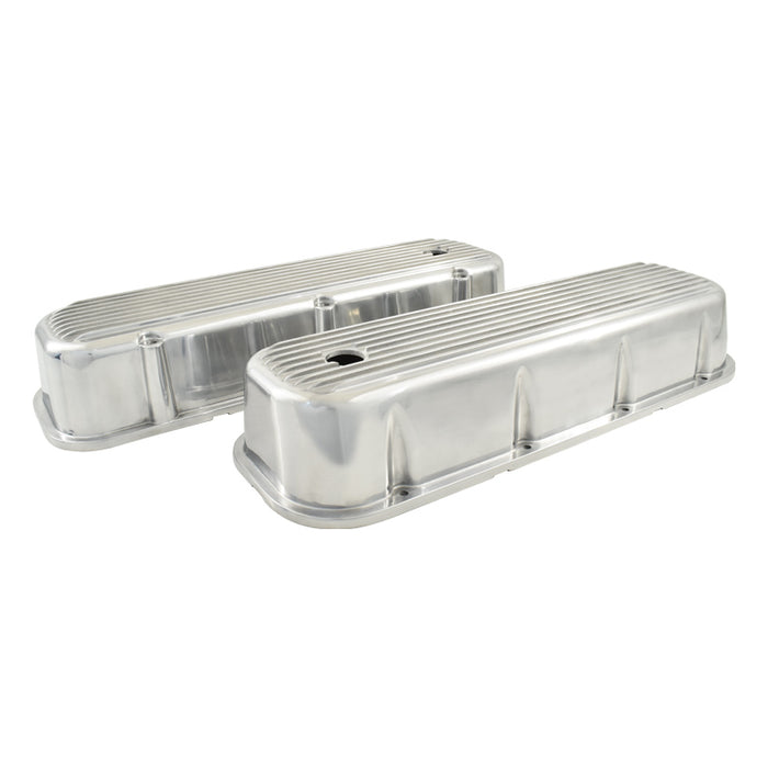 Big Block Chev Polished Finned Aluminium Valve Covers Tall 396 427 454 502