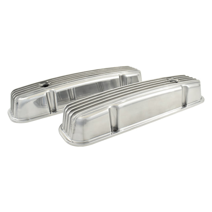 Pontiac V8 Polished Finned Aluminium Valve Covers Tall 326 350 389 400 421 455