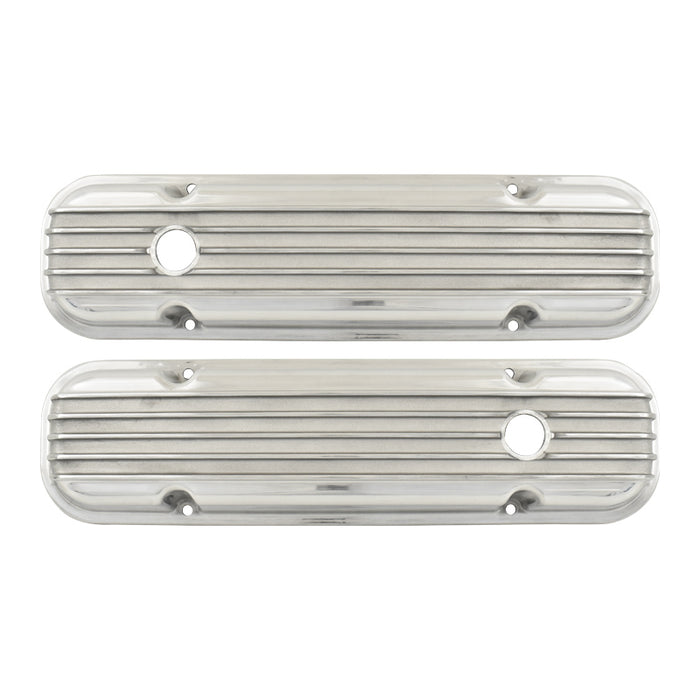 Pontiac V8 Polished Finned Aluminium Valve Covers Tall 326 350 389 400 421 455