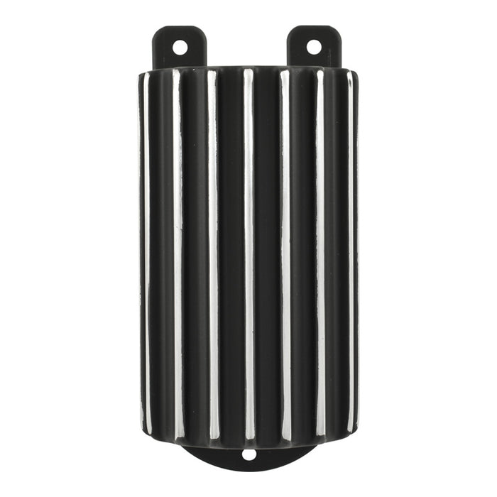 Finned Aluminium Round Canister Ignition Coil Cover - Black