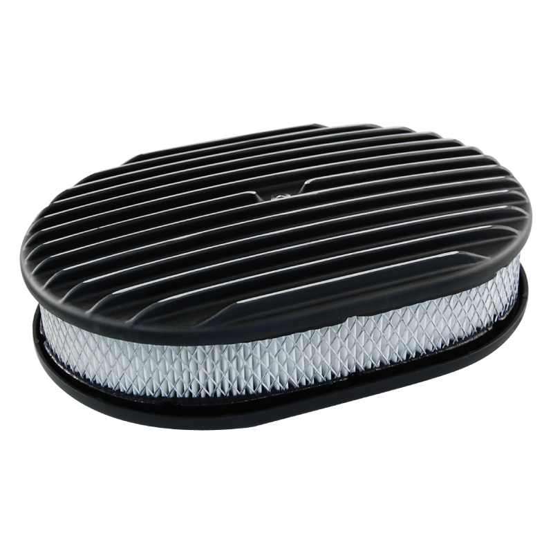 Oval Air Cleaner Kit Full Finned Black Australian Auto