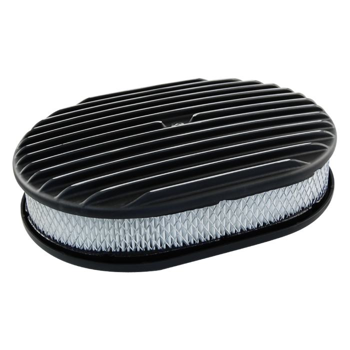 Oval Air Cleaner Kit Full Finned Black