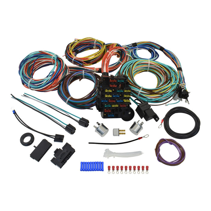 Universal 21 Circuit Wiring Harness for Hot Rods, Muscle Cars, Trucks and Customs