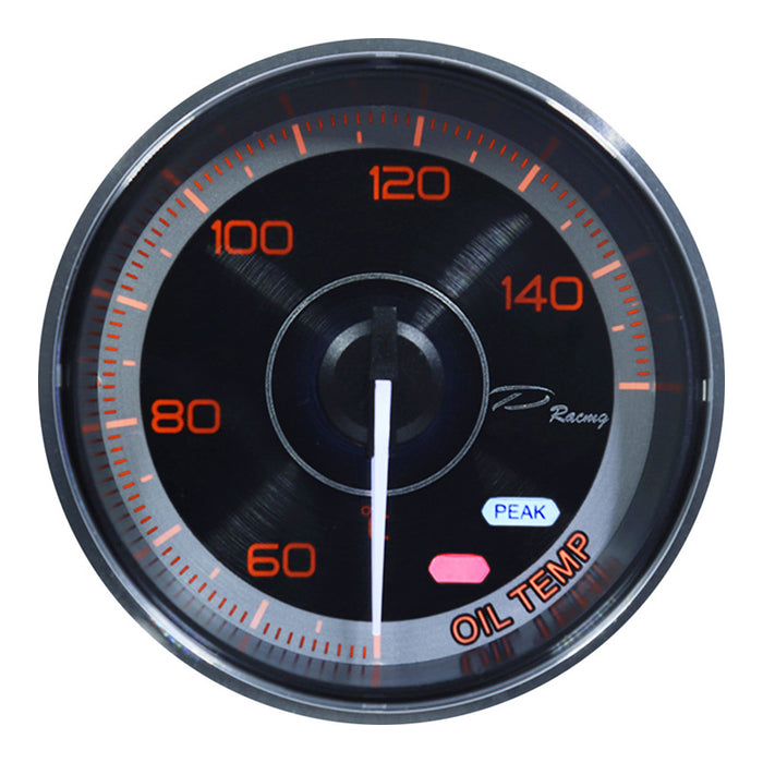 Depo Racing FS Series Oil Temperature °C Gauge 60mm, Peak/Warning, FS6047B-WP