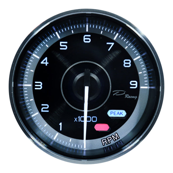 Depo Racing FS Series Tachometer 9K RPM Gauge 60mm, Peak/Warning, FS6093B-WP